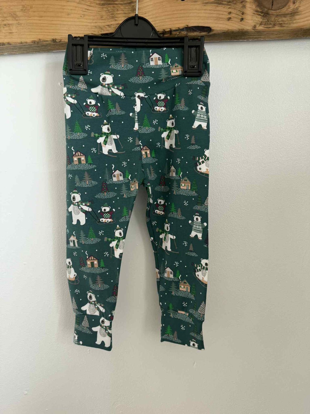 READY MADE polar bear leggings 9-12 months