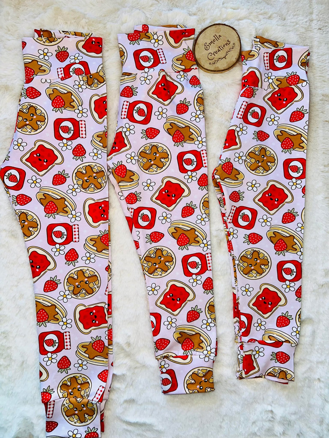 READY MADE Strawberry pancake leggings 18-24 months