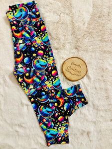READY MADE space dinos leggings 9-12 months